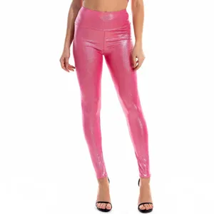 <span class=keywords><strong>Leggings</strong></span> Gotici Sexy da <span class=keywords><strong>Donna</strong></span> a Vita Alta Elasticizzati, Pantaloni Lunghi Metallizzati Olografici <span class=keywords><strong>Lucidi</strong></span>, Abbigliamento Estivo da Club - Product Image 1
