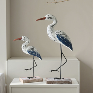 Mediterranean Style Wooden Seabird Figurines Handmade Art Display Decorative <b>Ornaments</b> - Product Image 2