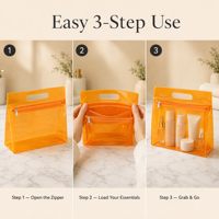 Pochette de voyage imperméable à fermeture éclair, petite trousse à cosmétiques, étui pour pinceaux de maquillage, trousse de toilette transparente en PVC personnalisée