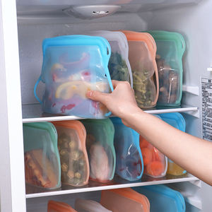 ถุงเก็บอาหารซิลิโคนแบบใช้ซ้ำได้ ปลอดสาร BPA ปิดสนิท ป้องกันการรั่วซึม ใช้สำหรับเตรียมอาหาร แช่แข็ง ปลอดภัยสำหรับอาหาร ทนทาน เป็นมิตรกับสิ่งแวดล้อม - Product Image 6