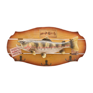 Wooden Hanging Fish <b>Wall</b> Decor Coat <b>Hooks</b> Pine Material Rectangle Shape <b>Wall</b> Mounted For Behind Doors Or On <b>Walls</b> - Product Image 4