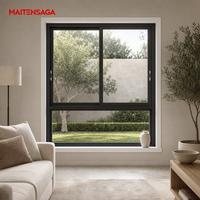 Fenêtre coulissante en aluminium à économie d'énergie, double vitrage Low-E avec joint EPDM, taille personnalisée disponible pour les projets hôteliers