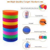 Marqueurs de tapis à motifs de points auto-adhésifs en nylon coloré avec attache à crochet et boucle pour planchers de chaussures