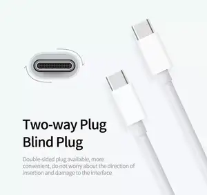 OEM kabel pengisi daya USB-C, 20W jalur pengisian daya 1M Tipe C ke USB C kabel pengisian daya Cepat pd untuk ipad untuk ponsel