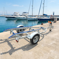 Remorque de bateau galvanisée à essieu unique sur mesure OEM avec rouleaux réglables pour transport maritime