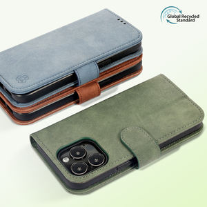 Funda Tipo Cartera con Tapa Abatible de Cuero PU Reciclado GRS 2026 para iPhone 16 <span class=keywords><strong>15</strong></span> 17 <span class=keywords><strong>Pro</strong></span> Max, Funda Magnética con Tarjetero y Soporte - Product Image 2
