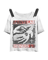 T-shirts de streetwear à ourlet surdimensionné et design délavé, style rappeur, logo personnalisé, impression numérique, t-shirts graphiques hip-hop, coupe ample