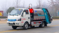 Camion compacteur de déchets Dongfeng 4x2 5m³ à énergie nouvelle, compression hydraulique haute efficacité