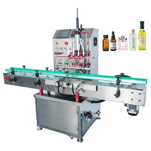 HONE High accuracy automatic vial filler liquid filling machine for alcohol oil perfume spray water bottle with 4 head conveyor