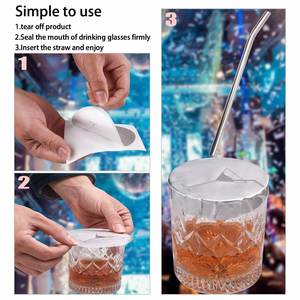 Tapa Protectora Personalizada para Bebidas, Desechable, Impermeable, Ecológica, Autoadhesiva, de Papel de Aluminio con Logotipo, para Vasos de Bebidas Alcohólicas - Product Image 2