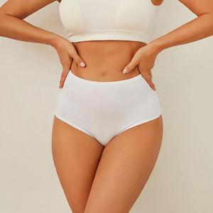 Женские хлопковые бесшовные трусы с высокой талией - Product Image 5