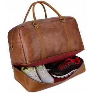 Fábrica BSCI, venta al por mayor de bolsas de viaje de poliéster OEM, bolsas de lona para viaje, bolsas de fin de semana de cuero con compartimento para zapatos - Product Image 3