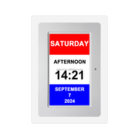 Pros 7 "Extra Large Déficient Calendrier Numérique Horloge Auto Gradation Démence Personnes Âgées Horloge Alarmes Rappels Médicaux Télécommande