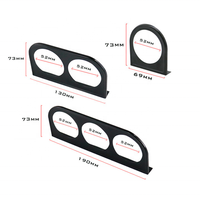 Wenle Gauge Bracket Holder 52mm 2 Inch Universal Double Hole Meter Gauge Pillar Mount Pod Holder Black