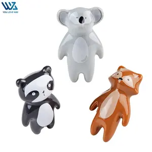 ULW Nordic Furniture Single Hole Furniture Handles For Children Cute Animal Shape Ceramic Cabinet Handles