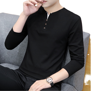 Camiseta Personalizada de Alta Calidad para Hombre, Estilo Casual Elegante, Impresión Serigráfica, Tejido 100% Algodón, Manga Larga, Color Sólido - Product Image 1