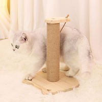 Grattoir d'arbre à chat en sisal naturel Cactus avec boule suspendue adapté au jouet d'intérieur pour animaux de compagnie de grand chat
