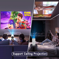Proyektor Mini PC Android Rigal B68 Handle Full HD Native 720P Layar LCD Kecil Baru USB LED Proyektor Film Tertutup Home Theater