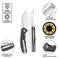 Couteau pliant personnalisé OEM, fabrication de précision, noir, EDC, haute dureté, acier inoxydable D2, couteau de chasse, de pêche, de poche