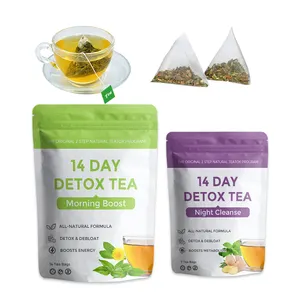 OEM 14 Day Detox Tea Natural Morning Booster And Night Cleanse Tea Helps Allivate Bloating And Booster Energy Slim Weight Loss