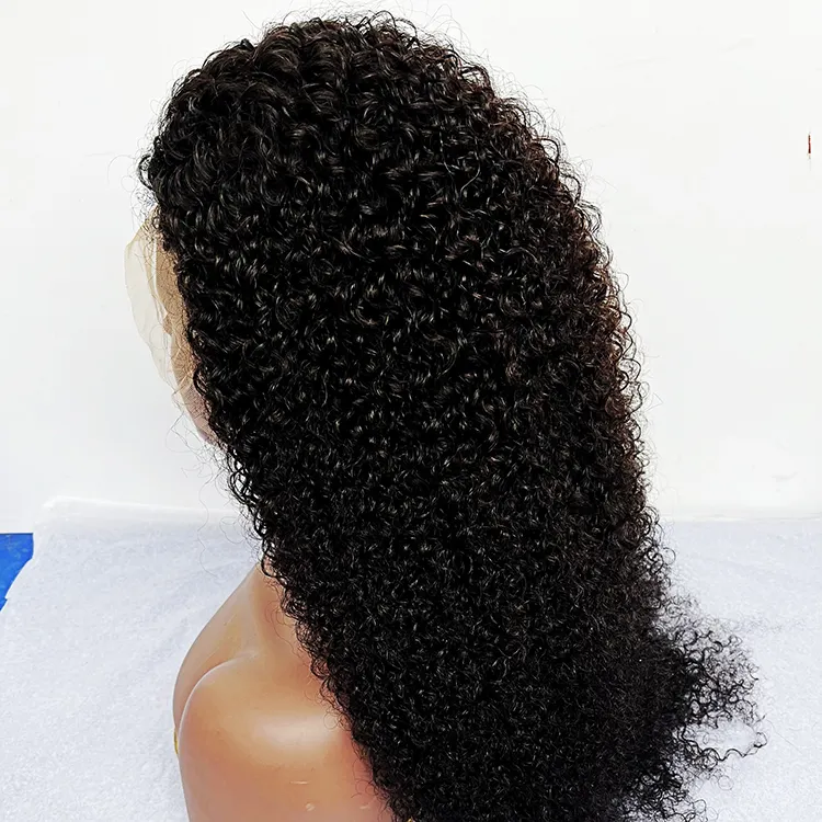 Wholesale Brazilian Human Hair Kinky Curly Wigs Cuticle Aligned Peruvian 13x4 Swiss Lace Full Frontal Curly Wigs For Black Women