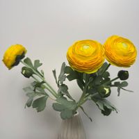 Bunga Ranunculus 2 Kepala Buatan Tangan dengan Sentuhan Alami, Tekstur Lembap Tren 2026, Bunga Persia Buatan untuk Grosir