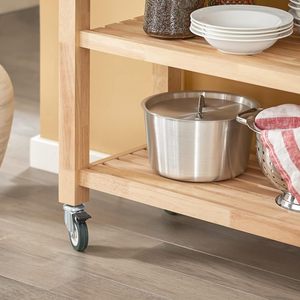 Houten Keuken <span class=keywords><strong>Trolley</strong></span> Kar Met 2 Laden En 2 Planken, Keuken Opslag <span class=keywords><strong>Trolley</strong></span> Met Wielen - Product Image 5