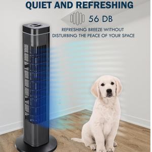 Ventilateurs électriques intelligents à colonne et sur pied de 29 pouces avec fonction de refroidissement par air, refroidissement puissant, oscillation à 90 degrés, ventilateur à colonne sans pales - Product Image 5