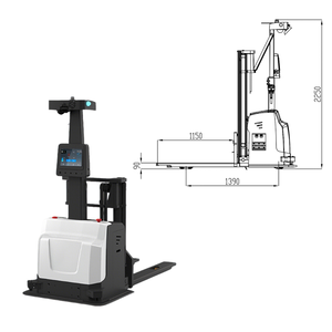 Chariot élévateur autonome <span class=keywords><strong>AGV</strong></span> 2000 kg, navigation multi-lignes par Lidar SLAM, haute précision de stationnement, manutention de matériaux en entrepôt, autonomie de 6 à 8 heures - Product Image 1