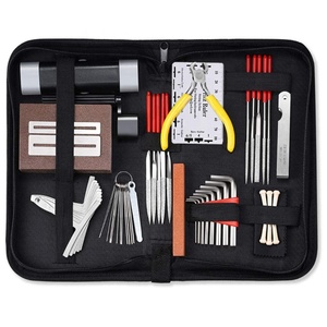 <span class=keywords><strong>Kit</strong></span> de 45 Herramientas para Reparación y <span class=keywords><strong>Mantenimiento</strong></span> de <span class=keywords><strong>Guitarra</strong></span> con Bolsa de Transporte, Regla de Acción de Cuerdas, Lima de Luthier, Clavijas de Puente de <span class=keywords><strong>Guitarra</strong></span> - Product Image 1