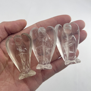 批发1-4英寸天使雕刻紫水晶、Unakite、青金石、Tgier眼睛、红玉石、石英水晶用于愈合 - Product Image 4