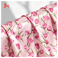Tissu satiné 100% polyester de luxe, tissé sur mesure, imprimé floral, pour robe femme