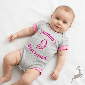 Ropa para Bebés, Mono de Fibra de Bambú/Spandex, Estilo Vintage, Manga Corta, Pijama con Patrón Bordado - Product Image 1