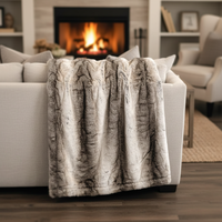 Plaid de luxe en fausse fourrure de lapin dégradée, double épaisseur, en peluche épaisse, réversible, pour canapé et lit, couverture d'hiver