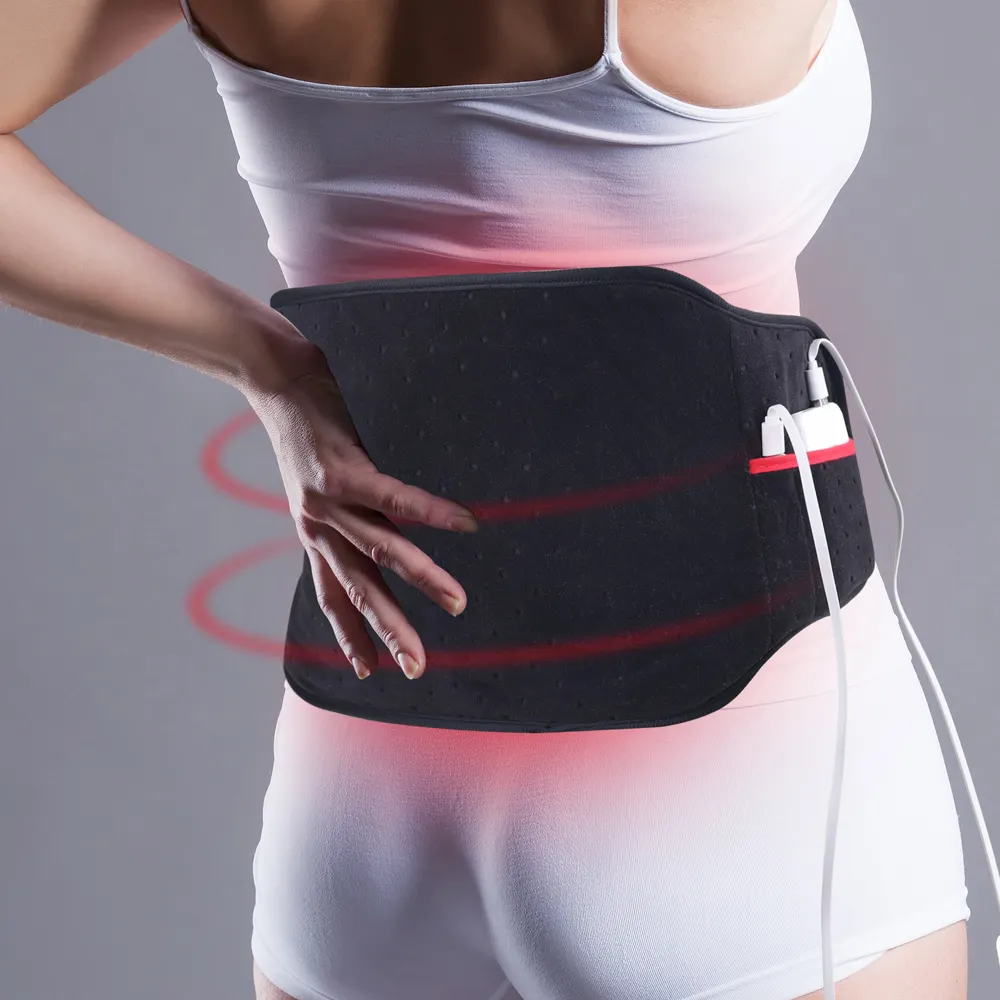 Suporte de cintura com aquecimento elétrico de limpeza removível e conveniente para cuidados com a lombar para aliviar a dor lombar