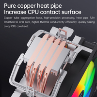 Bonhomme de neige fiable RGB CPU refroidisseur 4 caloducs conception Durable roulement à billes cuivre aluminium dissipateur thermique 120mm ventilateur multicolore