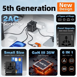 वर्ल्ड प्लग मेचा स्टाइल गन 35w यात्रा एडेप्टर दुनिया भर में अंतर्राष्ट्रीय प्लग वर्ल्ड यूनिवर्सल ट्रैवल एडाप्टर 1a3c के साथ - Product Image 6