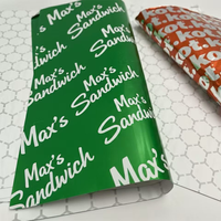 Papier d'emballage en aluminium avec logo personnalisé, écologique, résistant à la graisse, jetable, biodégradable, de qualité alimentaire, pour hamburgers et en-cas