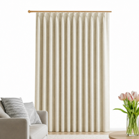 Rideaux occultants Deconovo couleur unie, largeur 200 cm x longueur 178 cm, beige, 1 pièce, Grade 1, élégant, séparateur de pièce, 100 % mousse à mémoire de forme
