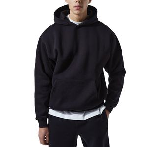 Muestra gratis personalizada 80% Algodón 20% poliéster Sudadera con capucha de gran tamaño Streetwear hombro caído liso grueso polar bordado en blanco - Product Image 1