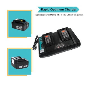 Sistema de Refrigeración Súper Rápido de Doble Puerto 9A*2, Reemplazo para <span class=keywords><strong>Cargador</strong></span> de Batería <span class=keywords><strong>Makita</strong></span> de 14.4v 18v, Kit Combinado de Herramientas DC18RD DC18RC - Product Image 3