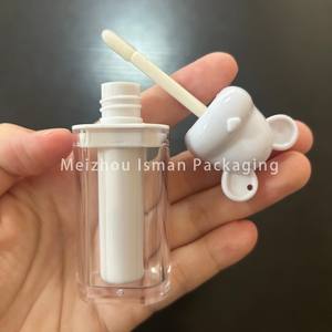 Tubes de brillant à lèvres en forme d'ours de dessin animé pour enfants, 2,5 ml, porte-clés, rose, violet, blanc, plastique, conteneur de brillant à lèvres mignon, <span class=keywords><strong>tube</strong></span> vide avec crochet - Product Image 5