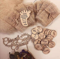 Disques d'étape mensuels gravés au laser Cartes de jalons en bois pour bébé Disques d'annonce pour cadeaux de fête prénatale