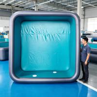 Piscine gonflable rectangulaire hors sol pour toute la famille, imperméable, avec couverture, en tissu DWF Drop Stitch