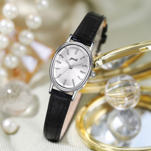 Reloj de pulsera de alta gama para mujer, diseño ovalado simple y elegante, reloj de cuarzo impermeable de cuero genuino - Product Image 2