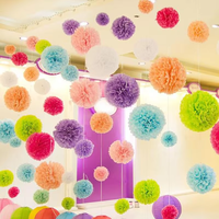 Bolas de Papel de Seda Multicolores de 20/30 cm para Decoración de Fiestas, Bodas, Cumpleaños, Navidad
