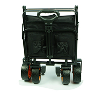 GSD Chariot de plage pliable pour l'extérieur Chariot de camping pliable avec grandes roues et poignée réglable pour les achats sur la plage