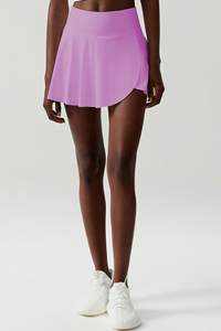 ओम कस्टम सक्रियवियर स्टाइलिश हल्के चलने वाली गोल्फ स्पोर्ट्स स्कर्ट महिलाओं के मध्य कमर टेनिस पिकअप पेडल मिनी स्कर्ट - Product Image 5