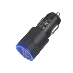 Usa Metalen Cirkel Led Dual Usb 5V 2.4A Adapter Universele Mobiele Telefoon 2 Port Usb Car Charger