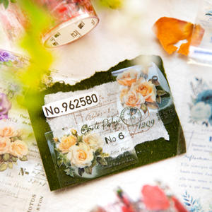 2 M/rollo de cinta de tiza para mascotas, Serie de poesía lírica rosa, tema rosa, Cuenta de mano, pegatinas de bucle DIY, 6 modelos - Product Image 3